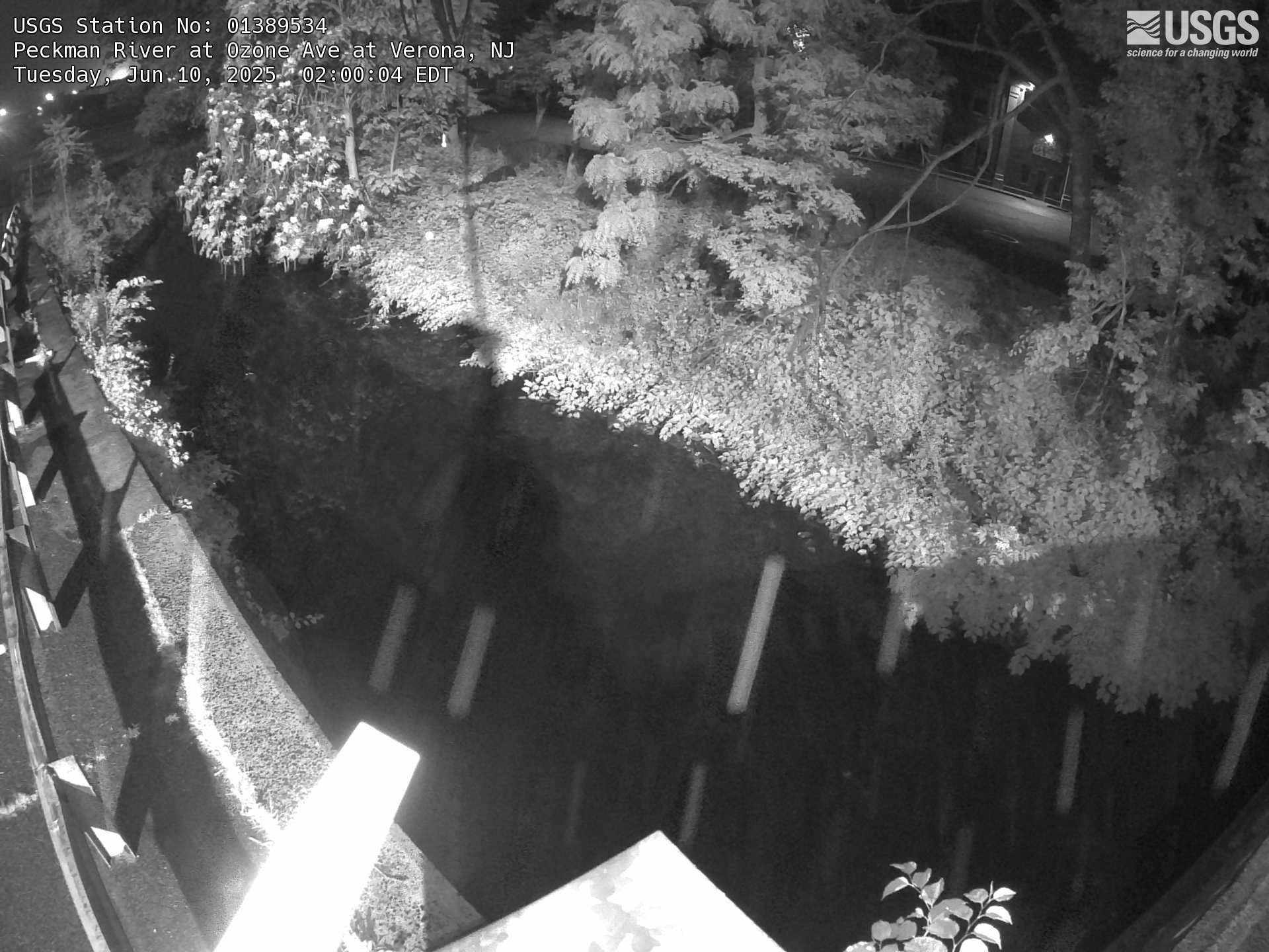 View upstream from bridge at Peckman River at Ozone Ave at Verona